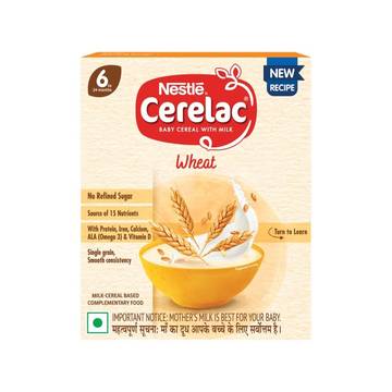 Nestle Cerelac Wheat Baby Cereal (With No Refined Sugar, 6-24 Months)